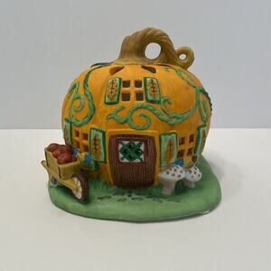 PartyLite Votive Candle Holder Tea Light Pumpkin Patch Elf House Halloween Decor